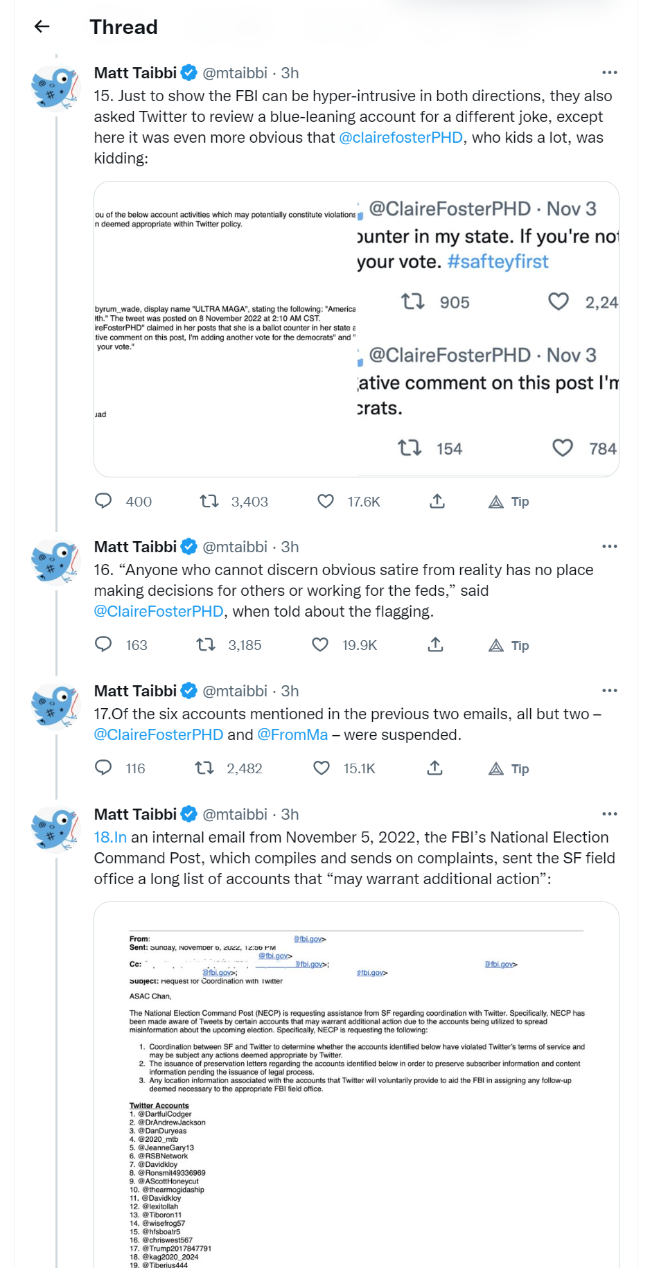 Twitter Files Part 6 - TWITTER, THE FBI SUBSIDIARY