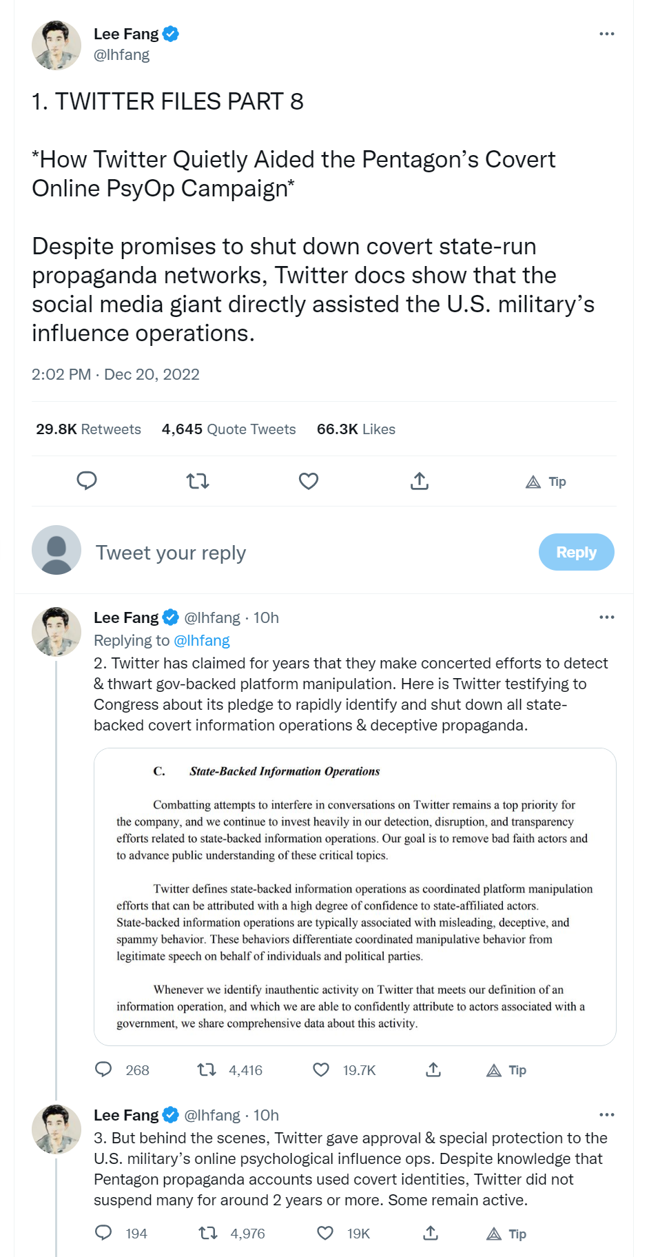 TWITTER FILES Pt. 8 - How Twitter Quietly Aided the Pentagon’s Covert Online PsyOp Campaign