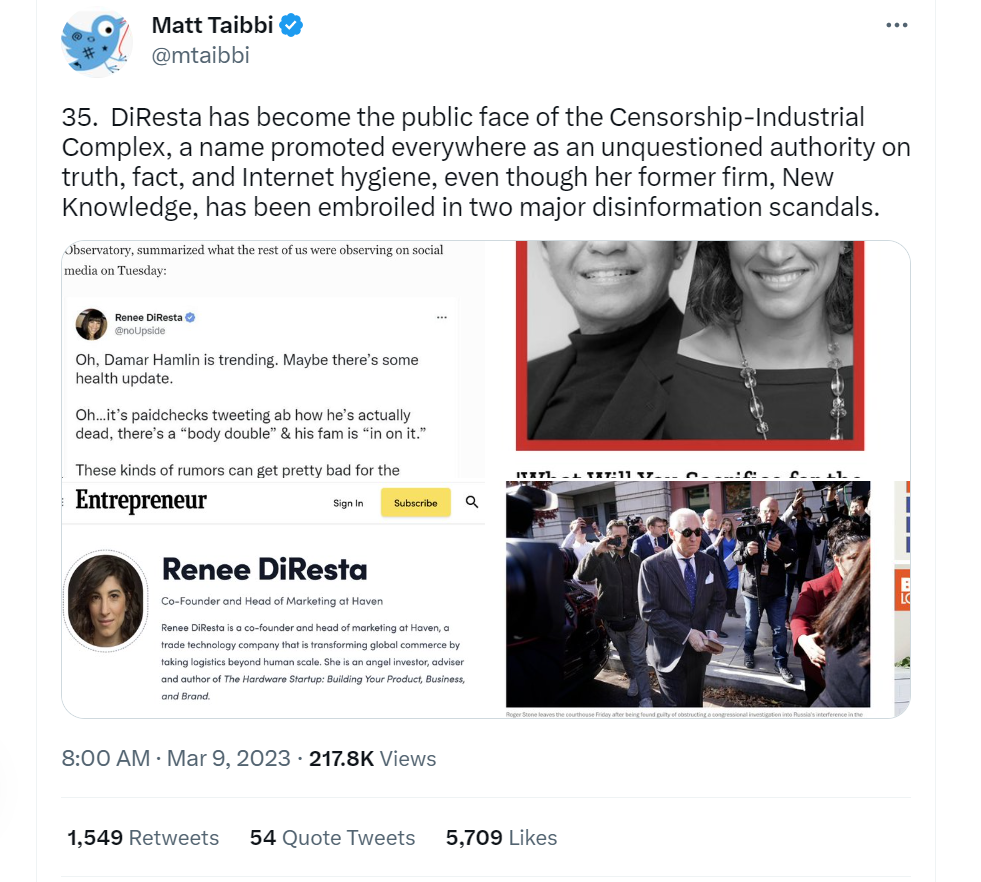 TWITTER FILES Pt. 17 - Statement to Congress - THE CENSORSHIP-INDUSTRIAL COMPLEX